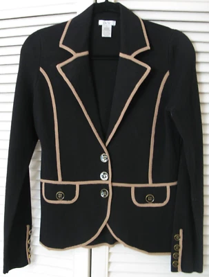 NUEVA Chaqueta Suéter Caché Marrón Oscuro (Chocolate) Tejida, Talla M Foto 1 de 4