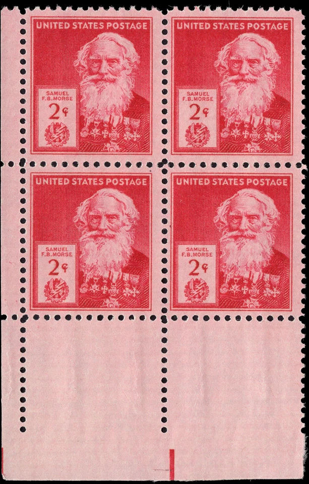 US Scott # 890, Samuel F.B. Morse, Block of (4) 1940 2¢ Stamps, MNH - Image 1 of 1