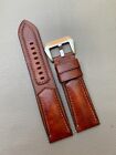 Size 26mm/24mm,L 140mm/85mm Genuine Finest Cowhide Skin Leather Watch Strap Band