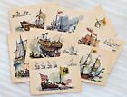 Postcads History of the Russian Fleet Vintage Moscow 1975 Incomplete Set - 8 pcs