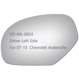 Espejo de vidrio para camioneta Chevy Avalanche 2007-2013 conductor lado izquierdo adhesivo LH - Imagen 1 de 12
