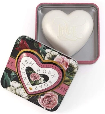 The Somerset Toiletry Company - Heart Shaped Luxury Soap Tin English Rose 150g - Image 1 of 3