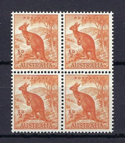 Australia 1949 Sc# 223a Kangaroo block 4 MNH Cover