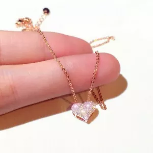 Gargantilla con colgante de corazón de cristal de lujo para mujer boda regalo de moda - Imagen 1 de 5