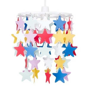 Star Lampshade Easy Fit Ceiling Pendant Light Multi Coloured Lamp Shade LED Bulb - Picture 1 of 9