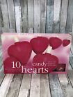 VTG Valentines Day Red Candy Hearts Blow Mold Love String Lights- 10 Hearts