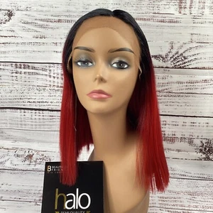 Sarah #TT1B/Redwine Blunt Cut Lace Front Wig New Heat Safe Synthetic Lace Part - Picture 1 of 5