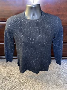 Madewell 100% Cashmere Black Speckled Fuzzy Crewneck Sweater Size XXS - Picture 1 of 5