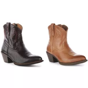 ARIAT Darlin Western Vollnarben Leder Kurz Cowboy Stiefel Schwarz Damen UK 3 - 9 - Bild 1 von 13