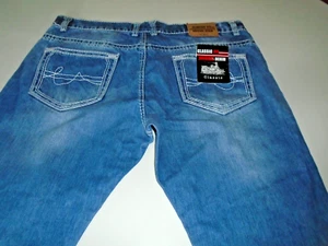Herren klassische Passform Original Denim blau Jeans Größe echt 42x27 - Bild 1 von 8