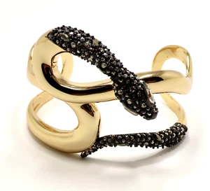 ALEXIS BITTAR VERGOLDET AUFGEROLLTES KRISTALL MANSCHETTE SCHLANGENARMBAND - Bild 1 von 8