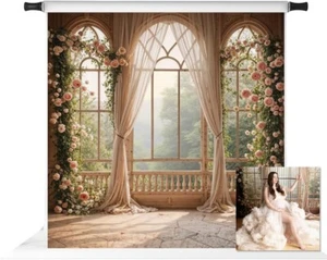 Kate Spring Roses Flowers Window Backdrop for Photography, Background 10x10ft - Picture 1 of 4