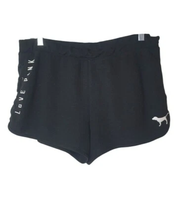 Pantalones Cortos ROSA VS Negros Lg Y2K Love Campus Perro VSCO Sueltos Con Cordones Laterales Botín Foto 1 de 4