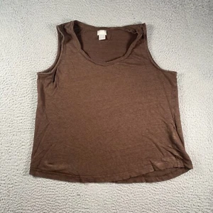 Chico's Blouse Women's 3 Brown Linen Cottage Core Bohemian Sleeveless Tank Top - Picture 1 of 12