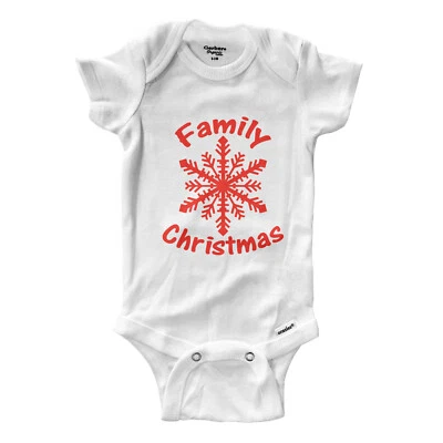 Bebé Bebé Una Pieza Body Mameluco Familia Navidad Nieve Navidad Vacaciones Regalo Foto 1 de 2