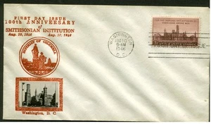 943 SMITHSONIAN FDC WASHINGTON, DC 8/10/46 CROSBY PHOTO CACHET FIRST DAY COVER - Picture 1 of 1