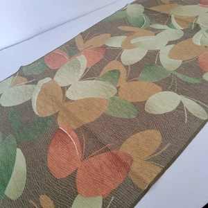 Autumn Butterfly #B 13.5x60 LONG Vintage Jacquard Kimono Silk Fabric RT67 - Picture 1 of 7