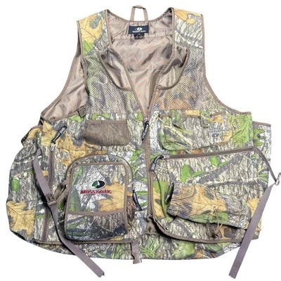 Mossy Oak Vest Mens Large Turkey Hunting Leaf Camo Padded Back - Image 1 of 4