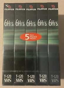 Fuji VHS High Quality HQ 120 6 Hours Blank Video Cassette Tapes 5 PACK SEALED - Bild 1 von 4