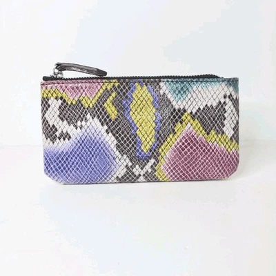 Aimee Kestenberg Womens Clutch Multicolored Genuine Leather Snakeskin Bag- Read - Image 1 of 4