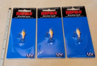 Rapala W2 OTU Naranja 1/8oz Jigging Rap Vertical Lote de 3 Nuevo En Paquete Foto 1 de 2