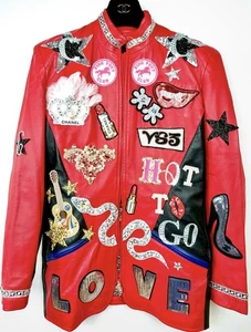 Chaqueta Parche Disfraz Saks 5th Ave Cuero Chappell Roan Vintage Gira de Conciertos M S - Imagen 1 de 18