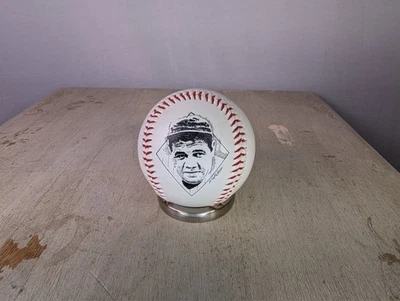 Babe Ruth Commemorative Edition Baseball Printed Signature & Stats HOF Used - Image 1 of 4