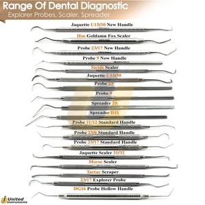Range Of Dental Explorer Probes Teeth Cleaning Scaler Heavy Calculus Remover - Picture 1 of 20