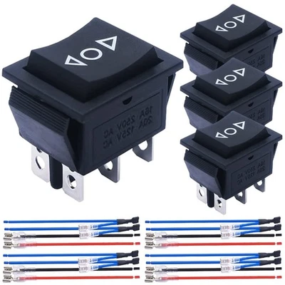 MKBKLLJY 4Pcs Momentary Motor Polarity Reverse Rocker Switch DC 20A 12V DPDT 6 P - Image 1 of 4