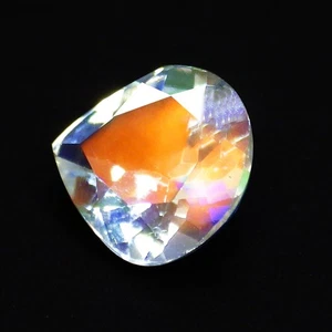 0.88 Ct Heart Pear Splendid Top Grade (7 x 6) Natural Faceted Rainbow Moonstone - Picture 1 of 7