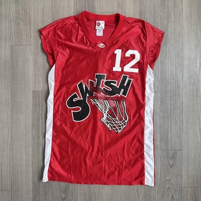 Camiseta deportiva de baloncesto Rawlings juvenil grande roja blanca Swish 12 equipo atlética numerada Foto 1 de 4