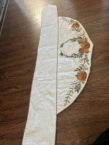 Tahari Perlen Kürbis Couch Schal oder Tischläufer 82” x 24” abgerundet eine Seite - Bild 1 von 10