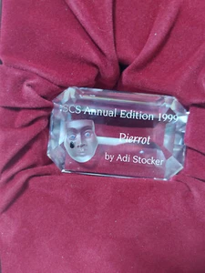 SWAROVSKI CRYSTAL SCS 1999 "MASQUERADE PIERROT" TITLE PLAQUE BY ADI STOCKER NIB - Picture 1 of 5