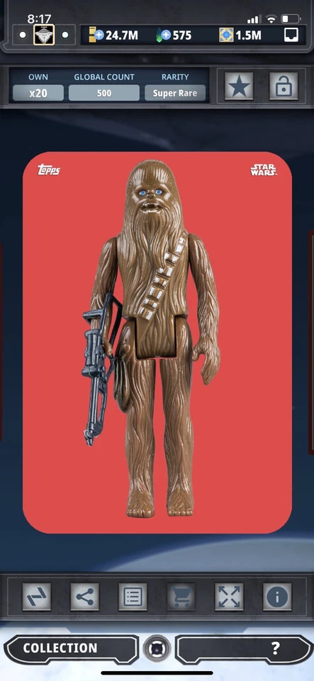 Topps Star Wars Digital Card Trader Red Out Of The Box Chewbacca Insert - Image 1 of 1