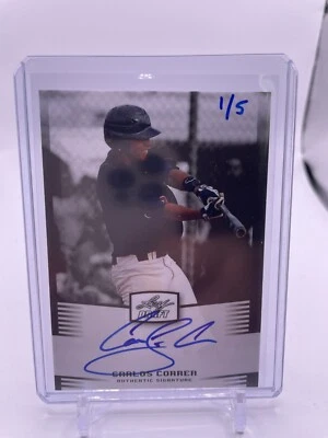 2012 Leaf Draft Carlos Correa Player Edition RC Auto Autograph 1/5 Hand Numbered - Image 1 of 2
