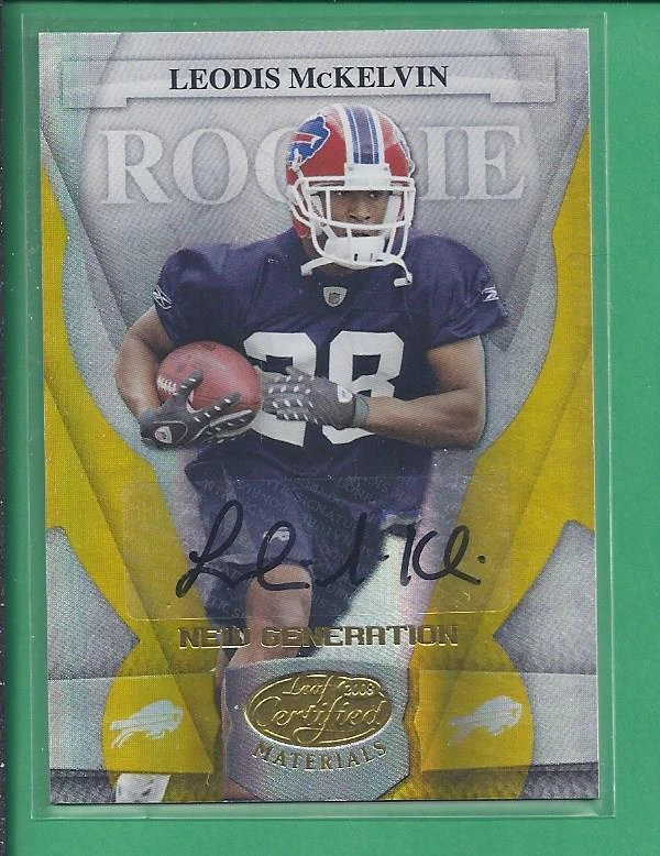 * 2009 Leaf Certified Rookie Gold Autograph LEODIS McKELVIN  no.180 Bills #17/25 - Image 1 of 1