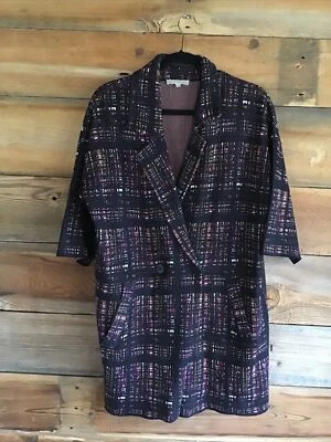 Chaqueta Joan Vass Studio Moderna Manga 3/4 2 Botones Doble Pecho Capas Pequeña Foto 1 de 4