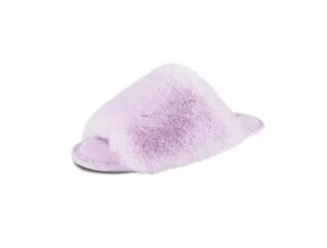 JESSICA SIMPSON faux-fur women's open toe slide slippers Size 7-8 LILAC/PURPLE - Picture 1 of 5