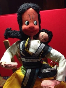 Folk Art Doll with Baby; totally charming handmade; Latin America Vintage - Picture 1 of 7