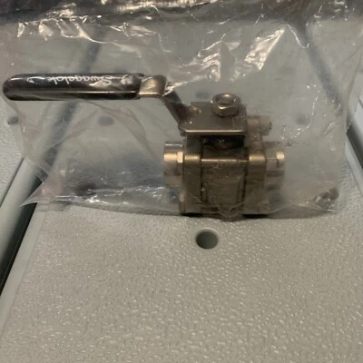 SWAGELOK stainless steel SS-63TF6 3-PIECE 3/8” fnpt 60 series ball valve - Image 1 of 3