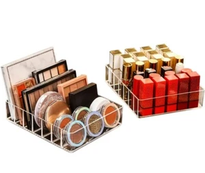 2 Pack Acrylic Palette Eyeshadow Makeup Organizer 7 Sections 7.5x6.3x1.8" - Picture 1 of 5