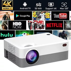 More details for 4k uhd smart projector hd 5g wifi android tv bluetooth beamer home theater movie