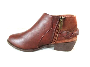 Ect! Stivaletti con cerniera laterale marrone tacco scarpe donna 6/7 (SW43) - Foto 1 di 9
