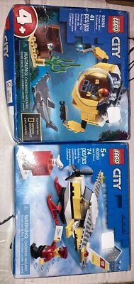 2 Lego City Mail Plane #60250 (74), Ocean Mini-Submarine #60263 (41), New Sealed - Image 1 of 4