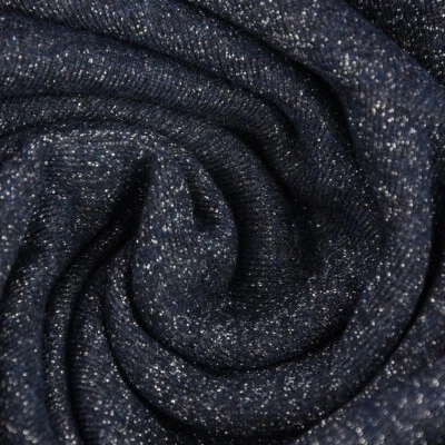 Sweat Jogging einfarbig Glitzer dunkelblau 1,45m Breite - Bild 1 von 4