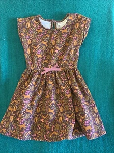 Cynthia Rowley Brown Rust Fall Colors Size 4 Girls S Fox Deer Mushrooms Dress - Picture 1 of 7