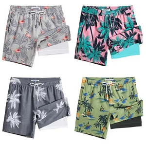 Pantalones cortos de natación para hombre con forro de compresión elásticos en 4 direcciones pantalones cortos de playa de verano - Imagen 1 de 49