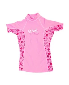 NWT Xcel Girls UPF50+ Stretch S/S Surf Top, Size 6,Pink - Picture 1 of 3