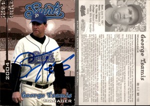 George Tsamis Signed 2008 St. Paul Saints #NNO Card St. Paul Saints Auto AU