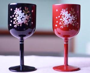 ¡¡Precioso!! Par de copas de vino flor de cerezo para regalo juego de 2 tazas hechas en Japón - Imagen 1 de 4